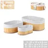 Bambou & Co Aufbewahrungskorbe - oval - 3x Stuck - mit Produktbild-Vorschau 3