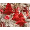 Roter Plüsch-Weihnachtsbaumanhänger 26x15 cm Produktbild-Vorschau 2