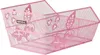 A pink bicycle basket with floral and butterfly cutouts. Produktbild-Vorschau