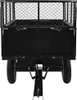 A black utility trailer with a mesh cage on top, shown from the back. Náhľad obrázku produktu
