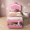 INONEFT Kinderbett 90x200 cm mit LED, Einzelbett mit Produktbild-Vorschau 1