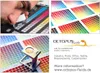 A collage of images related to printing and color calibration, with marketing text for Octopus Fluids. Anteprima dell’immagine prodotto