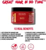 A product shot of a Revlon hair mask with marketing text and benefit points. Podgląd zdjęcia produktu
