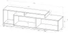 A technical drawing with dimensions of a TV stand. Náhled obrázku produktu