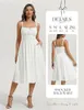 Vestido midi de corte recto y casual, con tirantes finos y Vista previa de la imagen del producto 5