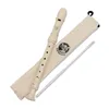 A recorder, its case, and a cleaning rod are laid out on a white background. Produktbild-Vorschau