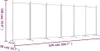 A line drawing of a room divider with dimensions indicated. Voir les images du produit