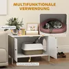 PawHut Katzenklo-Schrank Katzenhaus mit Tür Trennwand Produktbild-Vorschau 4