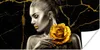 MuchoWow® Poster Frauen - Rosen - Gold - Marmor 40x20 cm - Produktbild-Vorschau 1