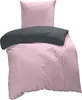 A folded duvet and pillow in pink and gray. Produktbild-Vorschau