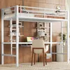 Hochbett 90x200 cm mit Schreibtisch, 2 Bücherregalen und Produktbild-Vorschau 4
