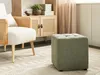 BELIANI Pouf Hocker Grün Stoffbezug Gesteppt Quadratisch 38 Produktbild-Vorschau 2