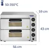 Profesjonalny Piec Do Pizzy Podwójny 2 X 40Cm 3000W 230V Podgląd zdjęcia produktu 9
