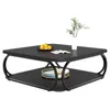 100 cm Couchtisch Quadratisch, Wohnzimmertisch, Schwarz Produktbild-Vorschau 9