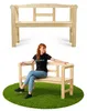 KADAX parkbank van hout met rugleuning, 119 cm, geschikt Productafbeelding-voorbeeld 1
