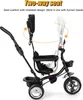 4 in 1 Baby-Dreirad Kinderdreirad Lenkstange Fahrrad Baby Produktbild-Vorschau 5