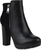 A black platform bootie with a side zipper. Produktbild-Vorschau