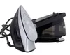 A black and silver steam iron and its base station are shown against a white background. Produktbild-Vorschau