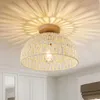 Rattan Hängelampe, E27 Deckenleuchte, Vintage Landhausstil, Produktbild-Vorschau 3