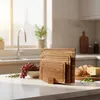 Set di taglieri in legno di acacia con supporto - 3 pezzi Anteprima dell’immagine prodotto 3