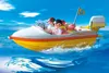 A family is enjoying a boat ride on a sunny day. Podgląd zdjęcia produktu