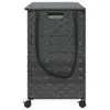 vidaXL Wäschekorb mit Rollen Grau 66x35x60 cm Rattan Produktbild-Vorschau 5