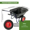 2-Rad Schubkarre XXL 290 L 300 kg Gartenschubkarre Hofkarre Produktbild-Vorschau 2
