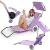 Chaise longue à roulettes avec toit Chaise longue pliante Voir les images du produit 16