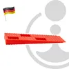 A red wedge used for leveling or mounting, with a German flag and text overlay. Produktbild-Vorschau