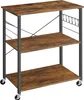 VASAGLE Küchenwagen mit 3 Ebenen, 6 Haken, 40 x 80 x 89 cm, Produktbild-Vorschau 7
