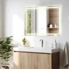 A modern bathroom vanity with a sink, faucet, and a large LED mirror. Náhled obrázku produktu