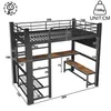 Lit mezzanine 140 x 200 cm en métal noir avec éclairage LED Voir les images du produit 5