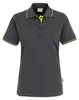 HAKRO Polo Stripe damesmodel 203, antraciet/kiwi, maat M Productafbeelding-voorbeeld 2