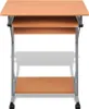 A computer desk with a keyboard tray and a lower shelf, shown from the front. Náhled obrázku produktu