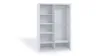 An open white wardrobe with shelves on the left and a hanging rail on the right, shown against a white background. Náhled obrázku produktu
