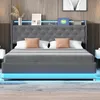 MODFU Lit Coffre 160x200 cm - Lit Capitonné avec Éclairage Voir les images du produit 3