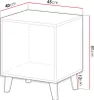A diagram showing the dimensions of a nightstand. Náhled obrázku produktu