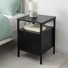 Szafka nocna Relaxdays, 2 szuflady, otwarte półki, wys. x Podgląd zdjęcia produktu 3