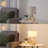 Lampa nocna EDISHINE z drewna, lampa stołowa z żarówką E27, Podgląd zdjęcia produktu 2