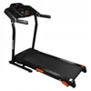 A black electric treadmill with orange accents, shown from a three-quarter angle against a white background. Náhled obrázku produktu
