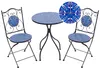 BELIANI Balkon Set Schwarz u. Blau aus Metall Mosaik Muster Produktbild-Vorschau 1