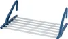 A blue and silver balcony drying rack is shown against a white background. Produktbild-Vorschau