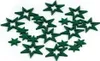 A collection of green wooden stars scattered on a white background. Produktbild-Vorschau