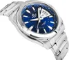 A silver Casio Edifice watch with a blue dial is shown at an angle against a white background. Produktbild-Vorschau