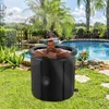 A man is relaxing in a black inflatable tub in a backyard setting next to a swimming pool. Produktbild-Vorschau