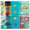 A colorful, illustrated scene depicting a Christmas workshop with elves and craft supplies. Voir les images du produit