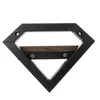 A diamond-shaped shelf with a wooden plank inside, against a white background. Produktbild-Vorschau