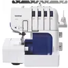 A white Brother 4234D overlock sewing machine with blue accents, shown from a side-angle against a white background. Náhled obrázku produktu