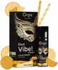 Product packaging and bottle for a liquid vibrator with a Pina Colada theme, surrounded by pineapple slices and a coconut. Anteprima dell’immagine prodotto