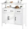 HOMCOM Dressoir met lades, 3 deuren en een open vak, wit Productafbeelding-voorbeeld 1